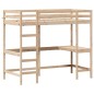 vidaXL Cama alta con escritorio madera maciza de pino 100x200 cm vidaXL Cama alta con escritorio madera maciza de pino 100x200 cm