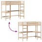vidaXL Cama alta con escritorio madera maciza de pino 100x200 cm vidaXL Cama alta con escritorio madera maciza de pino 100x200 cm