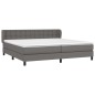 vidaXL Cama box spring con colchón cuero sintético gris 200x200 cm vidaXL Cama box spring con colchón cuero sintético gris 200x200 cm