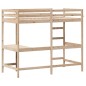 vidaXL Cama alta con escritorio madera maciza de pino 90x200 cm