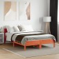 vidaXL Estructura cama con cabecero madera pino marrón cera 120x190 cm vidaXL Estructura cama con cabecero madera pino marrón cera 120x190 cm