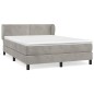 vidaXL Cama box spring con colchón terciopelo gris claro 140x200 cm vidaXL Cama box spring con colchón terciopelo gris claro 140x200 cm