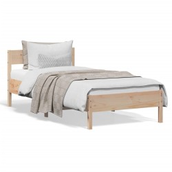 vidaXL Estructura de cama con cabecero madera maciza pino 75x190 cm