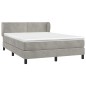 vidaXL Cama box spring con colchón terciopelo gris claro 140x200 cm vidaXL Cama box spring con colchón terciopelo gris claro 140x200 cm