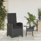 vidaXL Sillón reclinable de jardín con cojines ratán sintético negro vidaXL Sillón reclinable de jardín con cojines ratán sintético negro