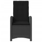 vidaXL Sillón reclinable de jardín con cojines ratán sintético negro vidaXL Sillón reclinable de jardín con cojines ratán sintético negro