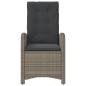 vidaXL Sillón reclinable de jardín con cojines ratán sintético gris