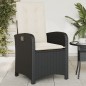 vidaXL Sillones reclinable jardín cojines 2 uds ratán sintético negro