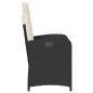 vidaXL Sillones reclinable jardín cojines 2 uds ratán sintético negro