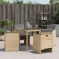 vidaXL Sillones jardín con cojines 4 uds ratán sintético beige mezcla vidaXL Sillones jardín con cojines 4 uds ratán sintético beige mezcla