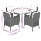 vidaXL Set de muebles jardín 5 pzas con cojines ratán sintético negro vidaXL Set de muebles jardín 5 pzas con cojines ratán sintético negro