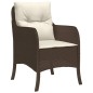 vidaXL Set comedor de jardín 5 piezas y cojines ratán sintético marrón vidaXL Set comedor de jardín 5 piezas y cojines ratán sintético marrón