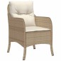 vidaXL Set comedor de jardín 5 pzas con cojines ratán sintético beige