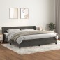 vidaXL Cama box spring con colchón terciopelo gris oscuro 200x200 cm vidaXL Cama box spring con colchón terciopelo gris oscuro 200x200 cm