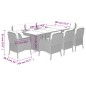 vidaXL Set comedor jardín 9 pzas y cojines ratán sintético gris vidaXL Set comedor jardín 9 pzas y cojines ratán sintético gris