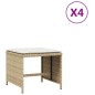 vidaXL Taburetes de jardín con cojines 4 uds ratán PE beige 41x41x36cm vidaXL Taburetes de jardín con cojines 4 uds ratán PE beige 41x41x36cm