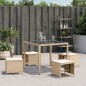 vidaXL Taburetes de jardín con cojines 4 uds ratán PE beige 41x41x36cm vidaXL Taburetes de jardín con cojines 4 uds ratán PE beige 41x41x36cm