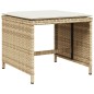 vidaXL Taburetes de jardín con cojines 4 uds ratán PE beige 41x41x36cm vidaXL Taburetes de jardín con cojines 4 uds ratán PE beige 41x41x36cm