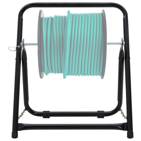 vidaXL Carrito de rollo de manguera acero negro 48 cm 45 kg