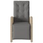 vidaXL Sillón reclinable de jardín con reposapiés ratán PE beige mixto vidaXL Sillón reclinable de jardín con reposapiés ratán PE beige mixto