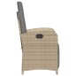 vidaXL Sillón reclinable de jardín con reposapiés ratán PE beige mixto vidaXL Sillón reclinable de jardín con reposapiés ratán PE beige mixto