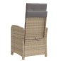 vidaXL Sillón reclinable de jardín con reposapiés ratán PE beige mixto vidaXL Sillón reclinable de jardín con reposapiés ratán PE beige mixto
