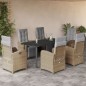 vidaXL Set comedor de jardín 7 pzas con cojines ratán sintético beige vidaXL Set comedor de jardín 7 pzas con cojines ratán sintético beige