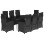vidaXL Set de comedor de jardín 9 pzas y cojines ratán sintético negro vidaXL Set de comedor de jardín 9 pzas y cojines ratán sintético negro