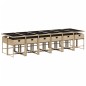 vidaXL Set comedor de jardín con cojines 13 pzas ratán sintético beige vidaXL Set comedor de jardín con cojines 13 pzas ratán sintético beige
