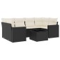 vidaXL Set de comedor de jardín 7 pzas y cojines ratán sintético negro vidaXL Set de comedor de jardín 7 pzas y cojines ratán sintético negro