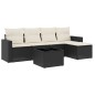 vidaXL Set de sofás de jardín 6 piezas y cojines ratán sintético negro vidaXL Set de sofás de jardín 6 piezas y cojines ratán sintético negro