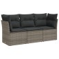 vidaXL Set de sofá de jardín 3 pzas y cojines ratán sintético gris vidaXL Set de sofá de jardín 3 pzas y cojines ratán sintético gris