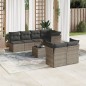 vidaXL Set de sofás de jardín 8 pzas y cojines ratán sintético gris vidaXL Set de sofás de jardín 8 pzas y cojines ratán sintético gris