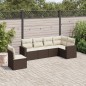 vidaXL Set sofás de jardín 6 piezas y cojines ratán sintético marrón vidaXL Set sofás de jardín 6 piezas y cojines ratán sintético marrón
