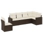 vidaXL Set sofás de jardín 6 piezas y cojines ratán sintético marrón vidaXL Set sofás de jardín 6 piezas y cojines ratán sintético marrón