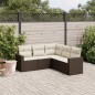 vidaXL Set comedor de jardín 5 piezas y cojines ratán sintético marrón vidaXL Set comedor de jardín 5 piezas y cojines ratán sintético marrón