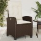 vidaXL Sillón reclinable de jardín con cojines ratán sintético marrón vidaXL Sillón reclinable de jardín con cojines ratán sintético marrón