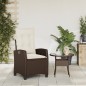 vidaXL Sillón reclinable de jardín con cojines ratán sintético marrón vidaXL Sillón reclinable de jardín con cojines ratán sintético marrón