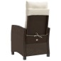 vidaXL Sillón reclinable de jardín con cojines ratán sintético marrón vidaXL Sillón reclinable de jardín con cojines ratán sintético marrón