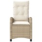 vidaXL Silla de jardín reclinable con cojines ratán sintético beige vidaXL Silla de jardín reclinable con cojines ratán sintético beige