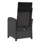 vidaXL Sillón reclinable de jardín con reposapiés ratán PE negro vidaXL Sillón reclinable de jardín con reposapiés ratán PE negro