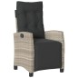 vidaXL Sillón reclinable de jardín con reposapiés ratán PE gris claro vidaXL Sillón reclinable de jardín con reposapiés ratán PE gris claro