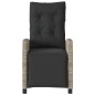 vidaXL Sillón reclinable de jardín con reposapiés ratán PE gris claro vidaXL Sillón reclinable de jardín con reposapiés ratán PE gris claro