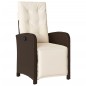 vidaXL Sillones reclinables jardín y reposapiés 2 uds ratán PE marrón vidaXL Sillones reclinables jardín y reposapiés 2 uds ratán PE marrón