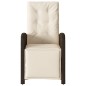 vidaXL Sillones reclinables jardín y reposapiés 2 uds ratán PE marrón vidaXL Sillones reclinables jardín y reposapiés 2 uds ratán PE marrón