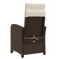 vidaXL Sillones reclinables jardín y reposapiés 2 uds ratán PE marrón vidaXL Sillones reclinables jardín y reposapiés 2 uds ratán PE marrón
