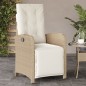 vidaXL Sillones reclinables jardín con reposapiés 2 uds ratán PE beige vidaXL Sillones reclinables jardín con reposapiés 2 uds ratán PE beige