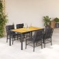 vidaXL Set de muebles jardín 5 pzas con cojines ratán sintético negro vidaXL Set de muebles jardín 5 pzas con cojines ratán sintético negro
