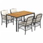 vidaXL Set de muebles jardín 5 pzas con cojines ratán sintético negro vidaXL Set de muebles jardín 5 pzas con cojines ratán sintético negro