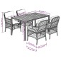 vidaXL Set de muebles jardín 5 pzas con cojines ratán sintético negro vidaXL Set de muebles jardín 5 pzas con cojines ratán sintético negro